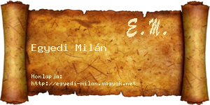 Egyedi Milán névjegykártya