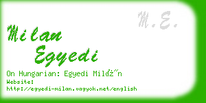 milan egyedi business card